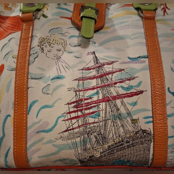 EUC RARE Vintage Longchamp Limited Edition Sea Treasure Nautical Boho Purse Bag - Picture 9 of 16